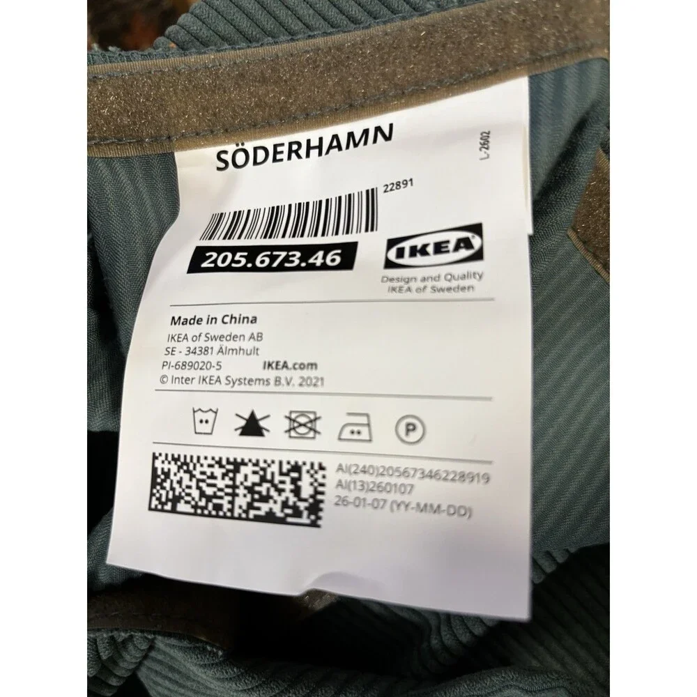 Ikea SODERHAMN Tonerud green COVER for Armrest 205.673.46 New (cover only)